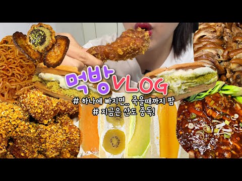 🙂‍↔️ (<strong>비비큐</strong> 필크런치/과일산도먹방/동파육/디저트먹방/망고산도/족발/카페인중독와플