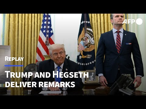 REPLAY: Donald Trump and Secretary of Defense Pete Hegseth deliver remarks | AFP