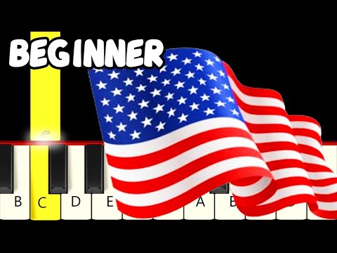 National Anthem of USA (The Star-Spangled Banner)  - Fast and Slow Piano Tutorial - Beginner