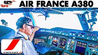 Air France Airbus A380 Cockpit out of Paris CDG