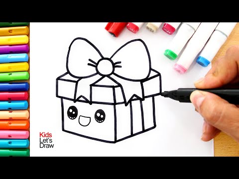 Dibuja una CAJA DE REGALO Navideña súper Kawaii | Draw a Super Kawaii Christmas Gift Box