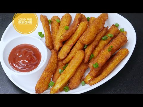 अब मेहमान अचानक घर आए तो घबराना नही | restaurant style baby corn 65 in 10 min | golden fry baby corn