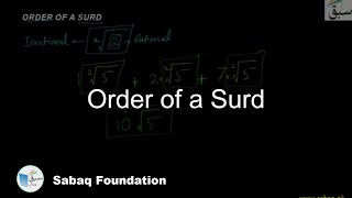 Order of a Surd