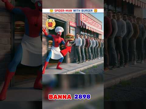 SPIDER-MAN WITH BURGER 🍔 #spiderman #spider #marvel #shorts