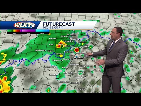 Another day with scattered showers/storms Monday