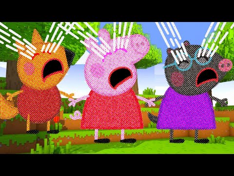 Crying Peppa Pig Characters in Minecraft (New)