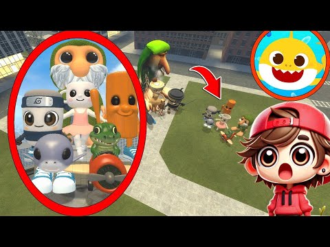 Un DRON capta a BABY SHARK, TRALALERO TRALALA y BALLERINA CAPPUCCINA en la VIDA REAL en Garry's Mod!