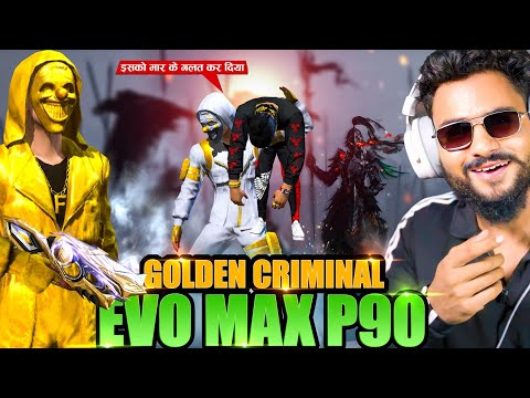 GOLDEN CRIMINAL X EVO MAX P90 😱 VS V Badge Streamer Shocked आजा Ansh Bond 1 vs 50 में !! 😤