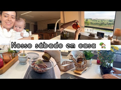 Almoço delicioso de sábado | Organizando e limpando a cozinha | Compramos uma lixeira de dois metros