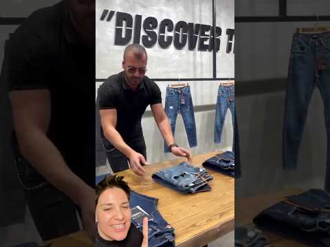 1 saniyede kot katlamayı deniyorum! 🤣 #lifehack #jeans #kot