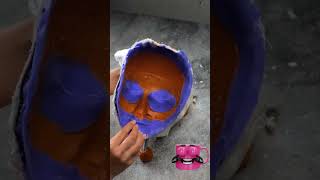 Plastic cat mask with a spooky twist 😼🎭✨ #halloweenideas #diymask