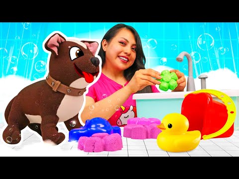 Nuevos juegos de agua para la perrita Chocolate.