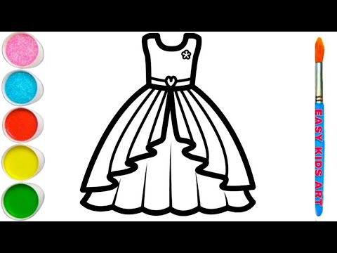 Barbie Dress Drawing | How to Draw a Dress Simple For Children