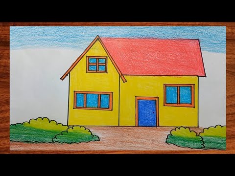 How to draw a beautifull simple house easy || Drawing Beautifull Simple House Easy.