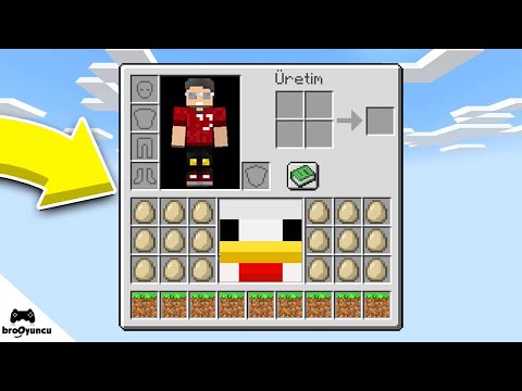 MİNECRAFT TAVUK ÇİFTLİĞİ YAPTIK - UÇAN TEK ENVANTERDEN KAÇIŞ #4