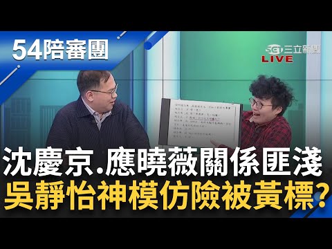 真的很怕被黃標...沈慶京問應曉薇今天不想"開心"？ 起訴書曝光檢調認：兩人關係匪淺！ 吳靜怡.王義川神模仿 劇情愈來愈歪現場笑翻｜周楷 王時齊主持｜【54陪審團 精彩】20250111｜三立新聞台