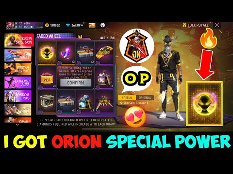 I GOT ORION SPECIAL POWER 😍 || ORION SPECIAL FADED WHEEL💫 || FREE FIRE FADED WHEEL TODAY🔥#jkgamingyt