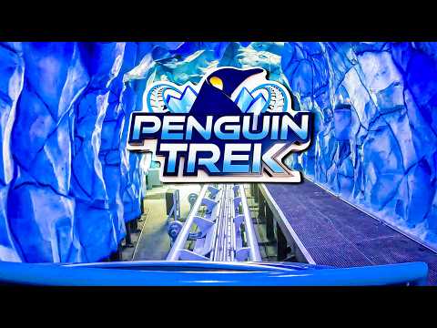 NEW Penguin Trek FULL Ride POV FRONT ROW [4K] Sea World Orlando