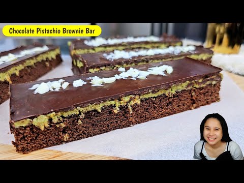 NO OVEN Chocolate Pistachio Brownie!