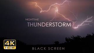 Rain, Thunder & Lightning - Dark Screen - 1h Thunderstorm + 9h Relaxing Rain Sounds for Sleeping