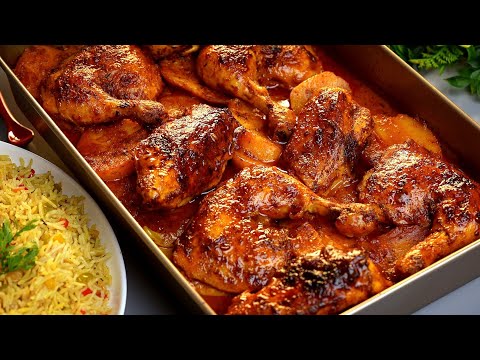 صينية دجاج بالبطاطس 🐔 طعمها كأنها مشوية 👌🏻 على قائمتي كل اسبوع مع ارز بالخضار