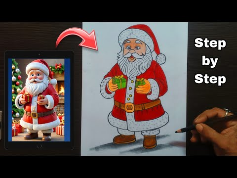 How to Draw Santa Claus Easy| Christmas Drawing| Santa Claus Drawing| Merry Christmas Drawing