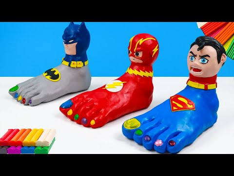 DIY Foot-Head Fusion in the Style of Superman, Batman, The Flash with Clay | Polymer Clay Tutorial