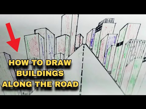 How to draw buildings city with highway road