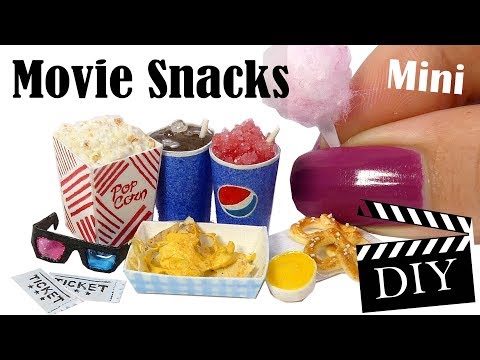 Cute Mini Movie Snack Tutorial // DIY Popcorn, Cotton Candy, Icee +More