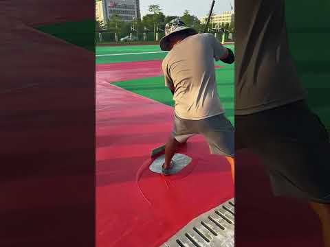 Construction of the basketball court floor- Good tools and machinery make work easy