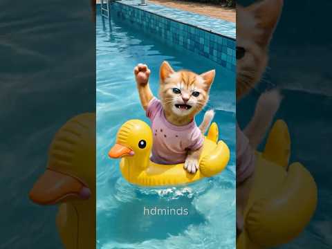🛝🏗 Two Poor Kittens was Mocked by The Black Cat For Not Having a Cool Swimming Pool Slide