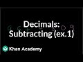 Subtraction of Decimals Concepts