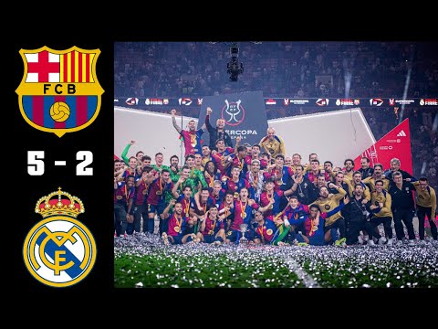 Barcelona vs Real Madrid 5-2 | MATCH HIGHLIGHTS | Final Supercopa de España 2025