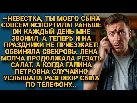 -Это из-за тебя мой сын не приезжает и не звонит! Обвиняла свекровь, но подслушав...