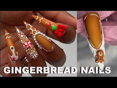 GINGERBREAD NAILS ! | DIY press on nails