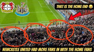 I HAVE NEVER SEEN ANYTHING LIKE THIS BEFORE - Newcastle United FANS INVADED LEVERKUSEN HOME END !!!!