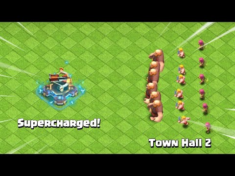 TH2 Troops vs Supercharged Defenses! - Clash of Clans