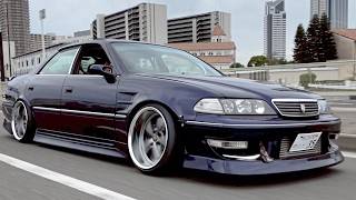 吠える1JZ！アンチラグがえぐすぎるｗトヨタ100系マークⅡツアラーＶ。480馬力LINK制御、HKS GTIII-RSタービン、当時物VS-KFリバレル他