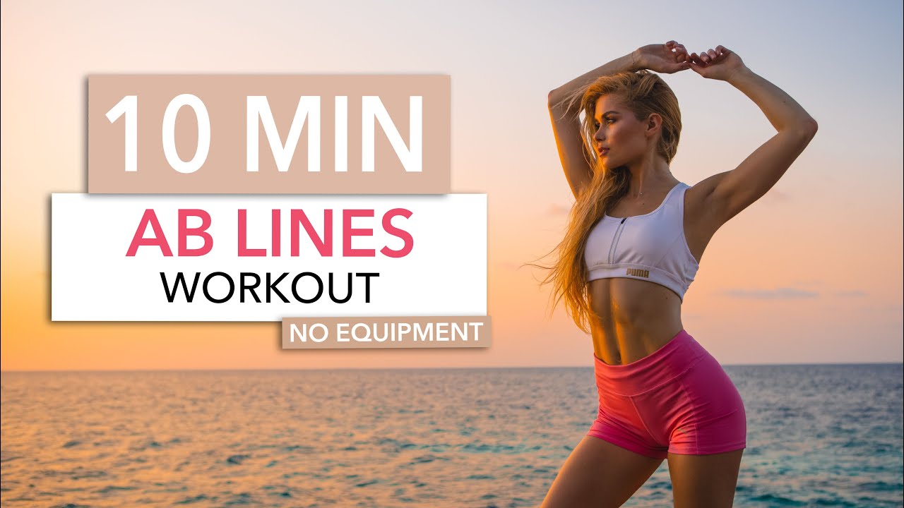 10 MIN AB LINES WORKOUT - efficient for middle, side & upper abs / No Equipment - Pamela Reif