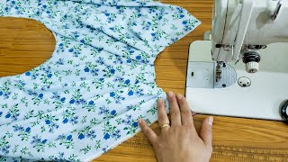 كيفية صنع فستان لطيف من القماش في المنزل! How to Make a Cute Dress From Fabric at Home!