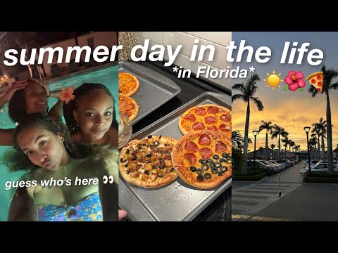 Girls Day Vlog 🎀 (Vadah's Here!) | Making Homemade Pizzas, Night Swimming, Good Vibes + More