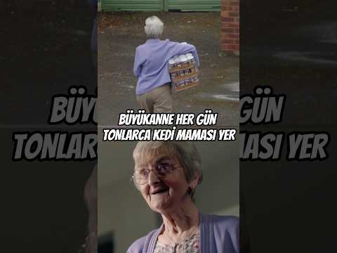 Büyükanne her gün tonlarca kedi maması yer 😱 #shorts #viralshorts