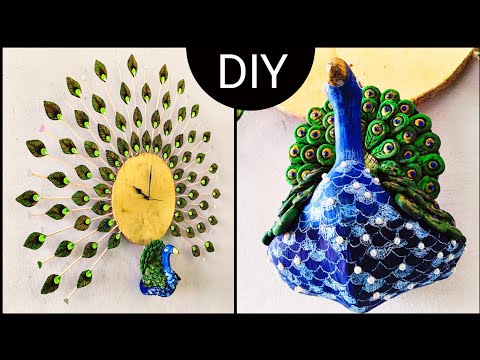 Diy 3D peacock clock | Handmade peacock wall clock | How to make wall Clock from Cardboard