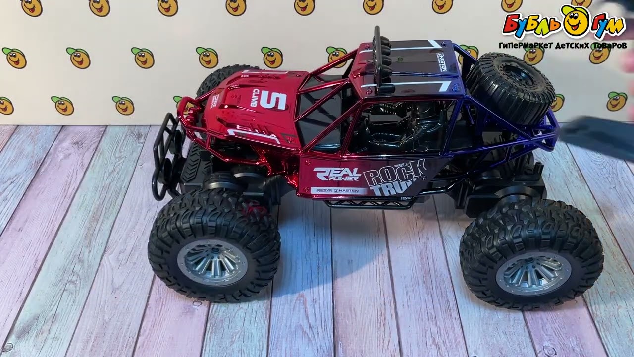 Краулер Lanson Toys  Real Power на радиоуправлении 4WD с резиновыми колесами в красно-синих тонах - видео