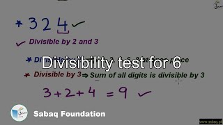 Divisibility test for 6