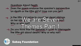 We are Seven Themes Part 1