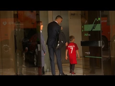 Ronaldo makes young fan's day as Portugal depart for Russia
