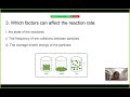 Factors Affecting Reaction Rates