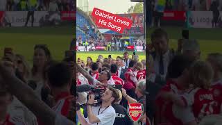 GABRIEL DANCES TO HIS OWN SONG #arsenal #PremierLeague #PremierLeagueChampions