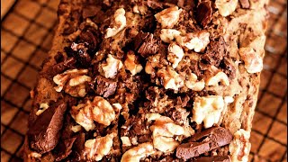 Eggless Banana Bread Recipe / Eggless Banana And Walnut Cake Recipe